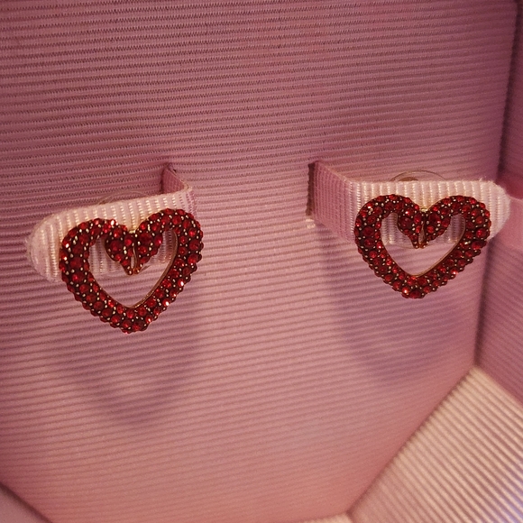 Swarovski Swan Heart Earrings - Picture 2 of 4